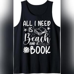 NWT "All I Need Is A Beach and a Book" Womens Tank Top, Medium